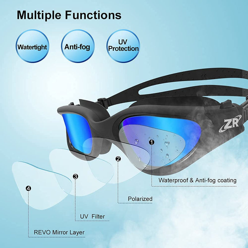 ZIONOR G1 Polarized Swim Goggles with C3 Swim Cap for Short hair - BeesActive Australia