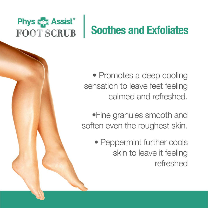 PhysAssist Foot Scrub 8 oz. with Tea Tree, Peppermint Soothes and Exfoliates Promoting a Deep Cooling Sensation Leaving Feet Feeling Calm and Refreshed. - BeesActive Australia