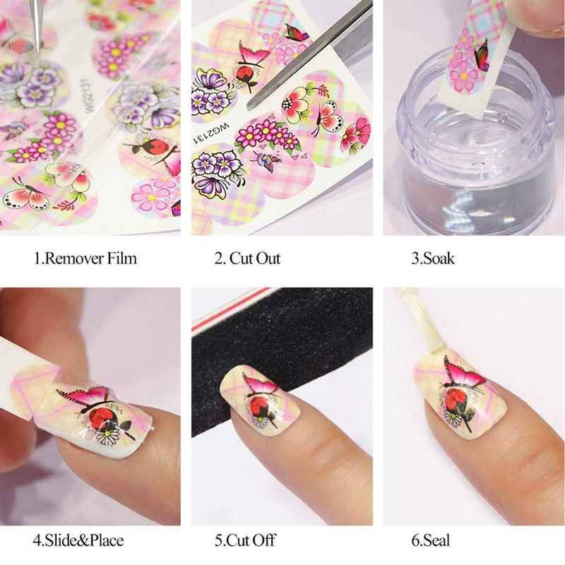 Nail Art Decals Sticker for Women Girls Nail Accessories Decorations Water Transfer Sexy Girl Abstract Face Geometry 160+ Patterns 16 Sheets / Set - BeesActive Australia