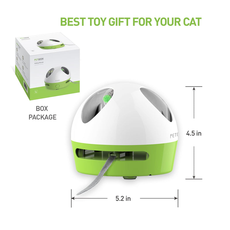 PETGEEK Interactive Cat Toy, Hide Mouse Cat Toy with Squeaky Mouse, Electronic Automatic Cat Toys with Catnip Filled Hidey Mouse, Cat Toys Interactive for Indoor Cats Exercise & Game green - BeesActive Australia