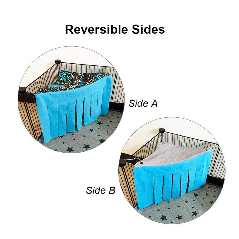 RIOUSSI Guinea Pig Hideout Hideaway Corner Fleece Toys Cage Accessories with Reversible Sides S-12" x 12" x 12" geometric - BeesActive Australia