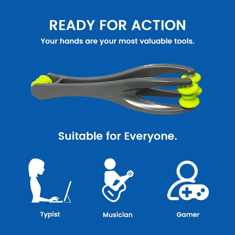 ResultSport 2-in-1 Finger & Hand Massager Roller � Non-Slip Grip Trigger Point Tool with 2 Massage Options for Blood Circulation, Stress Relief, Stiffness, Tingling, Arthritis/Carpal Tunnel Pain - BeesActive Australia
