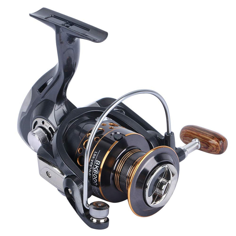 HPLIFE Spinning Fishing Reel, 13BB Spinning Reel, with Left/Right Interchangeable Collapsible Wood Handle Metal Body 5.2:1/4.7:1 Gear Ratio Smooth, Inshore Boat Rock Freshwater Saltwater Fishing BK2000 - BeesActive Australia