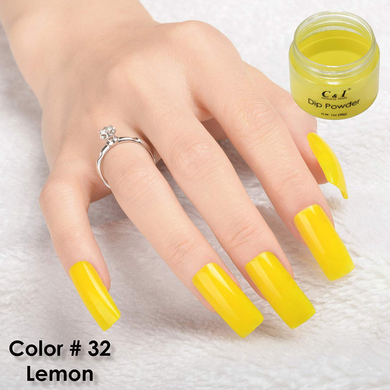 C & I Dip Powder Color No.032 Lemon Yellow Color System - BeesActive Australia