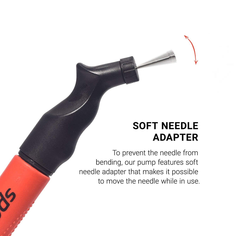 SPORTBIT Ball Pump with 5 needles - Push & Pull Inflating System - Great for All Sports balls - Volleyball Pump, Basketball Inflator, Football & Soccer Ball Air Pump - Goes with Needles Set and E-Book - BeesActive Australia