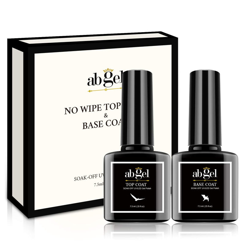 ab gel Gel Top Coat Gel Nail Polish, 2pcs 7.5ml Clear Gel Nail Polish Base and Top Coat, Soak Off LED/UV No Wipe Gel Top Coat Nail Polish, Gel Nail Polish Set Base&Top Coat Set 09 - BeesActive Australia