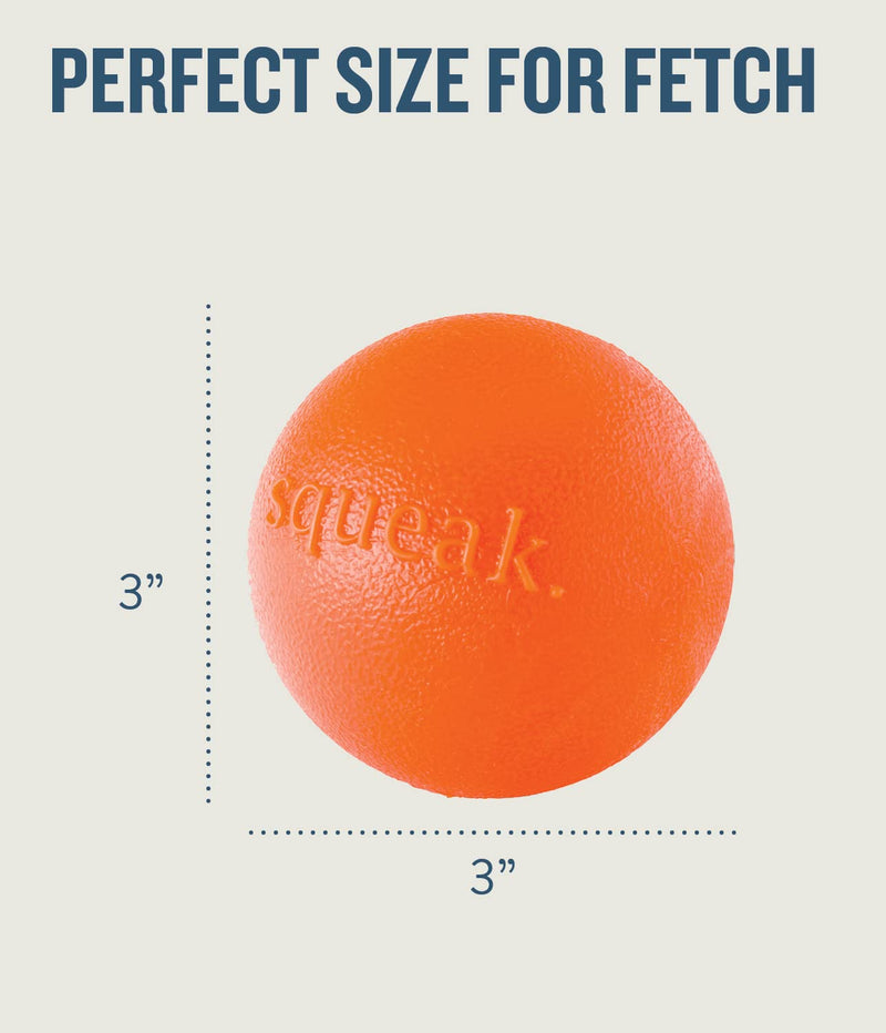 Planet Dog Orbee-Tuff Interactive Ball Dog Toys Squeak Ball One-Size Orange - BeesActive Australia
