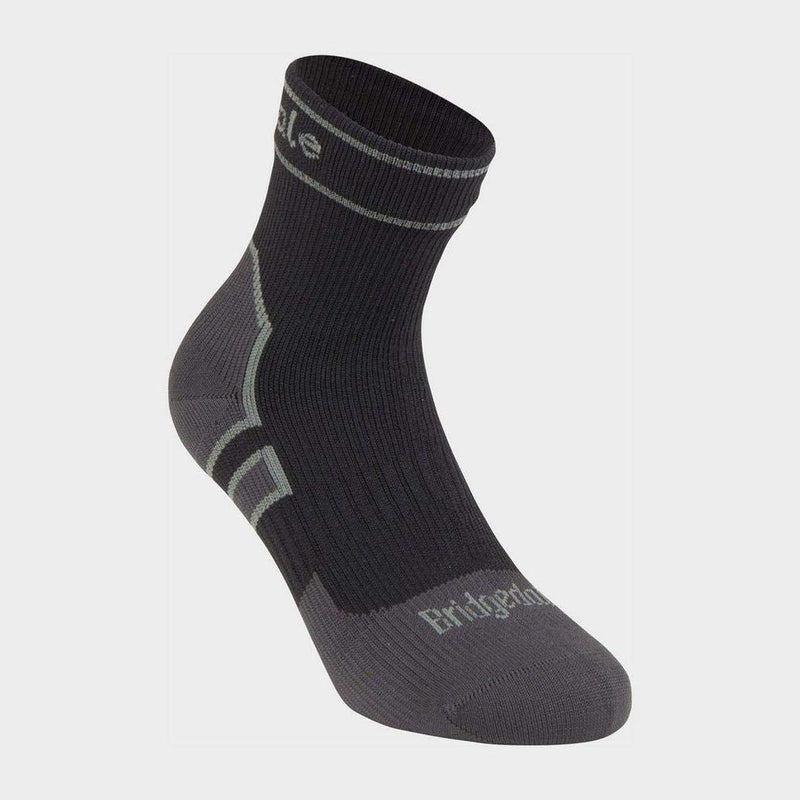 Bridgedale StormSock Lightweight Ankle Waterproof Breathable Sock, Black/Mid Grey, XL - BeesActive Australia