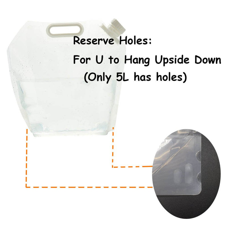 SUPANT Collapsible Emergency Water Jug Container Bag, Freezable, BPA Free Plastic Water Carrier Tank, Outdoor Folding Water Bag for Sport Camping Riding Mountaineer Backoacking, Food Grade 1.3Gallon/5L--1 pack - BeesActive Australia