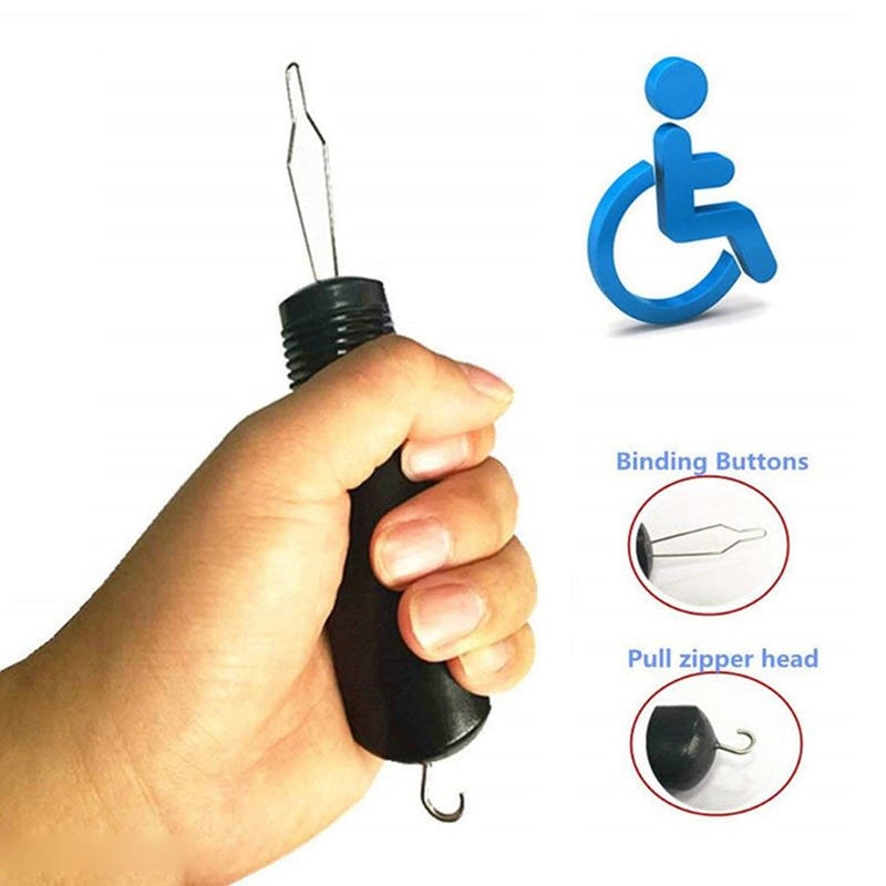 Easy Grip Button Hook & Clothes Zip Puller - One Handed Operation, Arthritis Friendly - BeesActive Australia