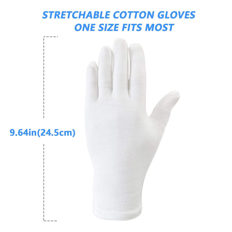 24 pcs (12 Pairs) White Cotton Gloves for Dry Hands, SPA Gloves Inspection Gloves Coin/Jewelry. - BeesActive Australia
