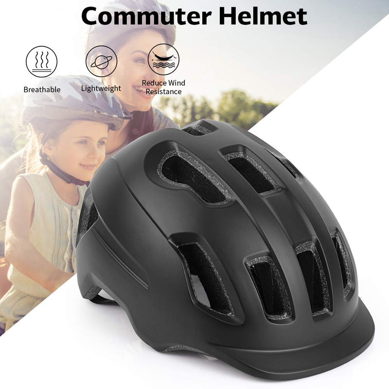 Nocihcass Bike Helmet for Adults, Commuter Helmet Bicycle Helmet for Men and Women - Lightweight Adjustable Size (22-24.8 Inches) White Black - BeesActive Australia