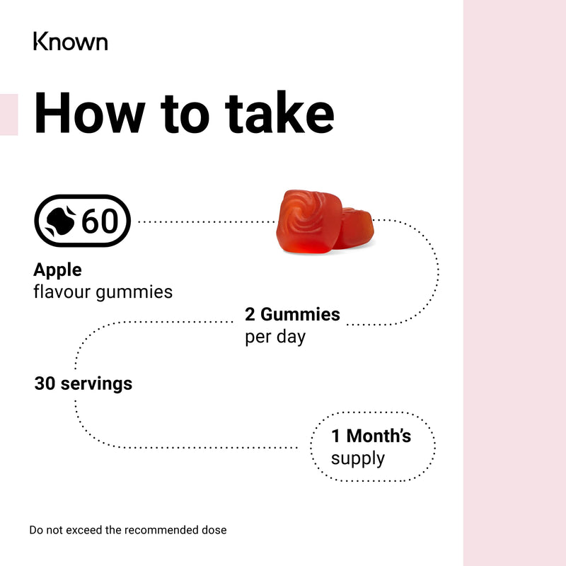 Vegan 1000mg Apple Cider Vinegar Vitamin Gummies by Known Nutrition | 60 Two-a-Day Gummies | Vegan Halal Food Supplement | Natural Botanical Extract | 100% Natural Apple Cider Vinegar (Pack of 1) - BeesActive Australia