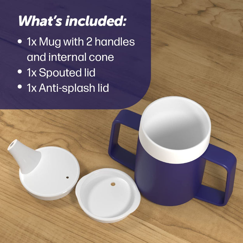 JFA Supplies 2 Handles 165ml Blue Adult Drinking Mug/Drinking Cup/Sippy Cup/Non Spill Cup - BeesActive Australia