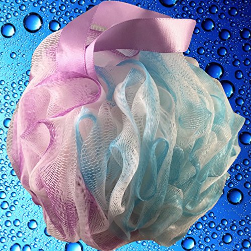 Loofah Bath-Sponge Swirl-Set-XL-75g by Shower Bouquet: Extra-Large Mesh Pouf (4 Pack Color Swirls) Luffa Loofa Loufa Puff Scrubber - Big Full Lather Cleanse, Exfoliate with Beauty Bathing Accessories - BeesActive Australia