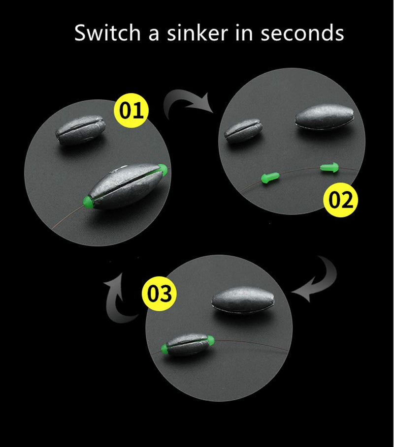 Toasis Fishing Rubber Core Weights Removable Rubber-core Sinkers 10g/0.35_Oz-15pcs - BeesActive Australia