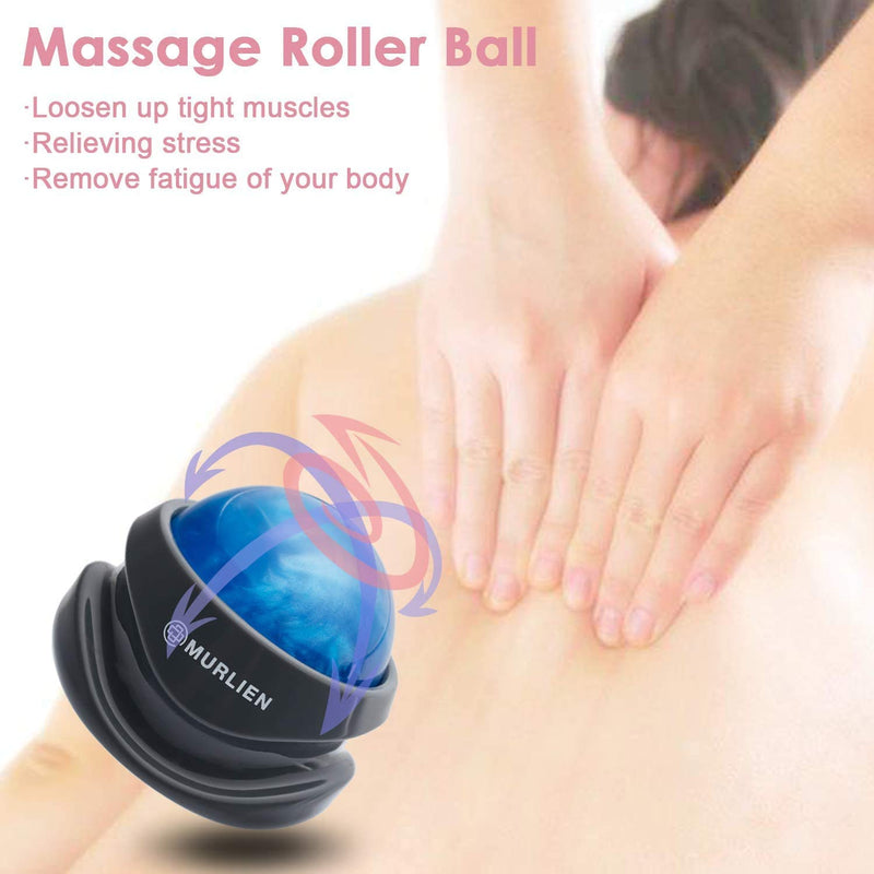 MURLIEN Massage Roller Ball, Tight and Sore Muscles Relief, Manual Massager, Alleviating Shoulder, Arms, Back, Legs, Calves or Muscle Tension - Blue - BeesActive Australia