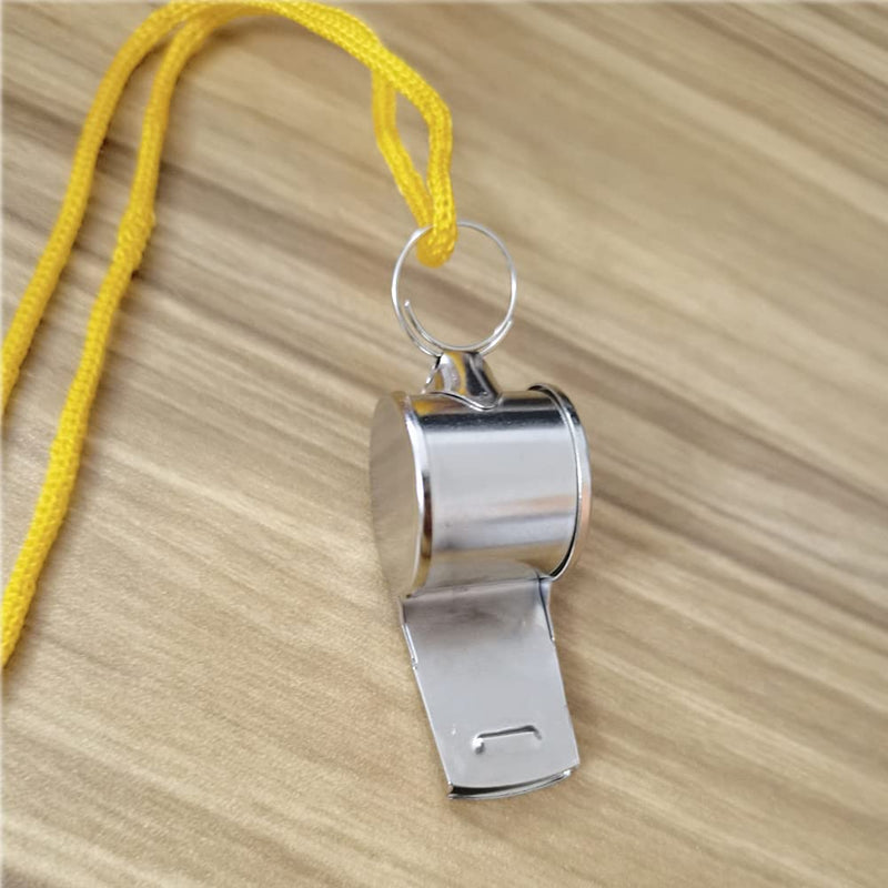 Medsuo 2pcs Stainless Steel Sports Whistles with Lanyard, Loud Crisp Sound Whistle for Sports Lifeguards Survival Emergency Training - BeesActive Australia