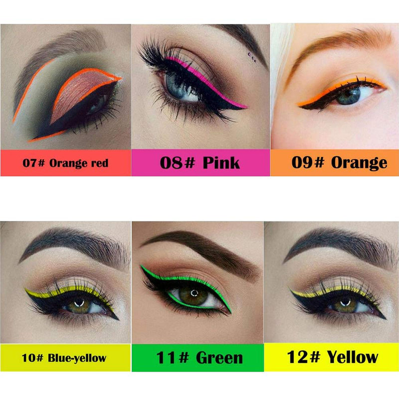 Mysense 12 Colors Matte Liquid Eyeliner Set,Colorful Not Blooming Eyeliner Pencil,Waterproof Long-lasting Smooth Eyeliner Pen - BeesActive Australia