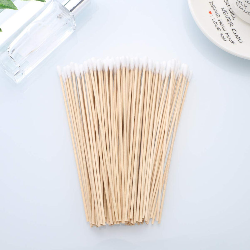 Beaupretty Long Wooden Cotton Swabs Cleaning Sterile Sticks Disposable Cotton Tip Swabs Applicators for Medicine Beauty,200pcs,6inch - BeesActive Australia