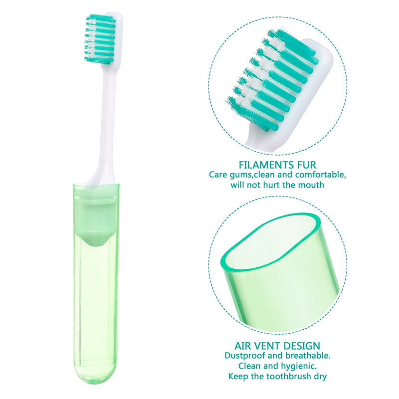 Xinzistar 4 Pieces Portable Soft Toothbrush Camping Toothbrush Travel Toothbrush Folding Travel Toothbrush for Adult Children Oral Care - BeesActive Australia