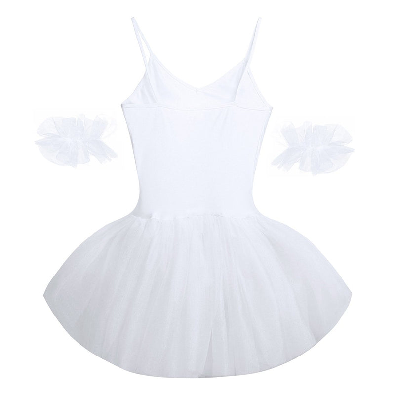 [AUSTRALIA] - iiniim Women Adult Swan Lake Costumes Ballet Dress Leotard Tutu Dance Dress with Arm Band Medium White 