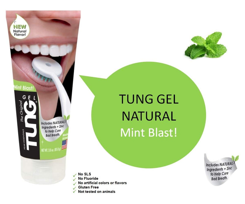 TUNG Gel Natural with Mint Blast 3oz (85g) | Tongue Cleaner | Fights Bad Breath | Eliminates Odour | Halitosis | for Fresh Breath Pack of 2 - BeesActive Australia