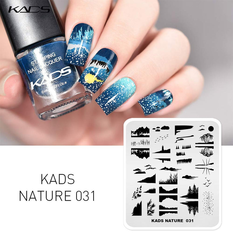 KADS Nail Stamping Plate Nature Template Image Design Plates for Nail Art Decoration and DIY Nail Art (NA031) NA031 - BeesActive Australia