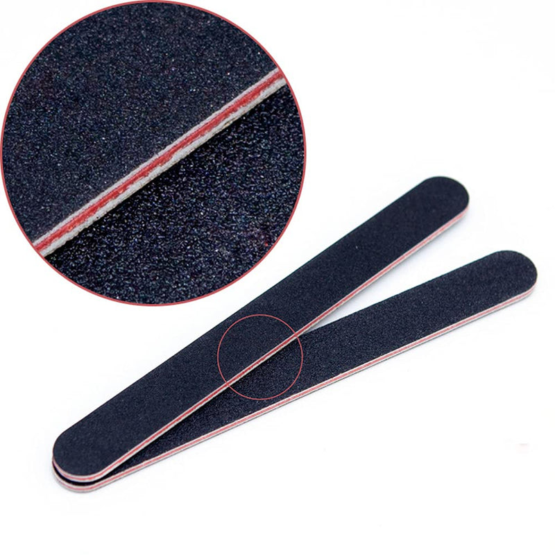 AONTON 20PCS Double Sided Emery Board Black Manicure Pedicure Tool 100/180 Grit Washable Nail Files. - BeesActive Australia