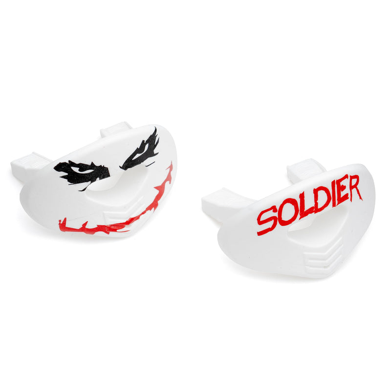 Soldier Joker Lip Protector Mouth Guard - OSFA, Works with Braces, Includes Helmet Straps, No Fitting Required, Football Mouthguard - BeesActive Australia