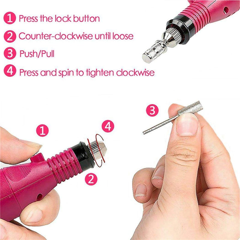 Portable UV Lamp LED Dry Nail Kit Manicure Nail Tool Set,Practical Nail Art Set,3D Art Acrylic Nail Tools - BeesActive Australia