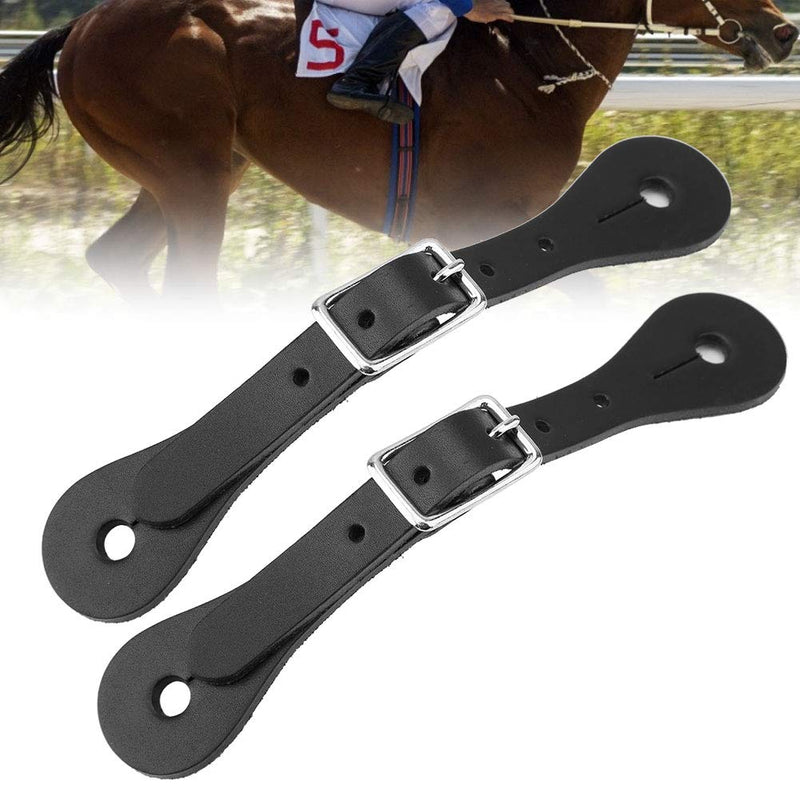 [AUSTRALIA] - HEEPDD 1 Pair Spur Straps, Adult Western-Style Spurs Leather Belt Handmade Genuine Leather Horse Riding Accessories Black 