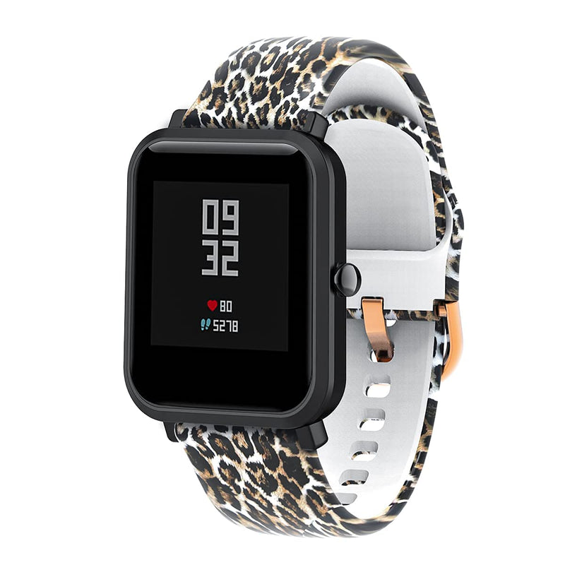 3-Pack Bands Compatible with Veryfitpro Smart Watch ID205 ID205L ID205S ID205U ID215G ID216 Uwatch 3 Smart Watch Band, Soft Silicone Pattern Printed Straps Replacement for Woman&Men (3 Colors B) Leopard &CamoPink&Flower - BeesActive Australia