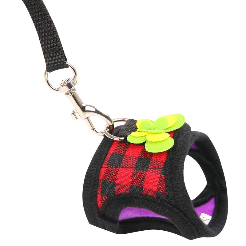 Hand Made Harness for Hamster Rats Iguana Bearded Dragon Baby Ferret Soft&Adjustable Small Red - BeesActive Australia