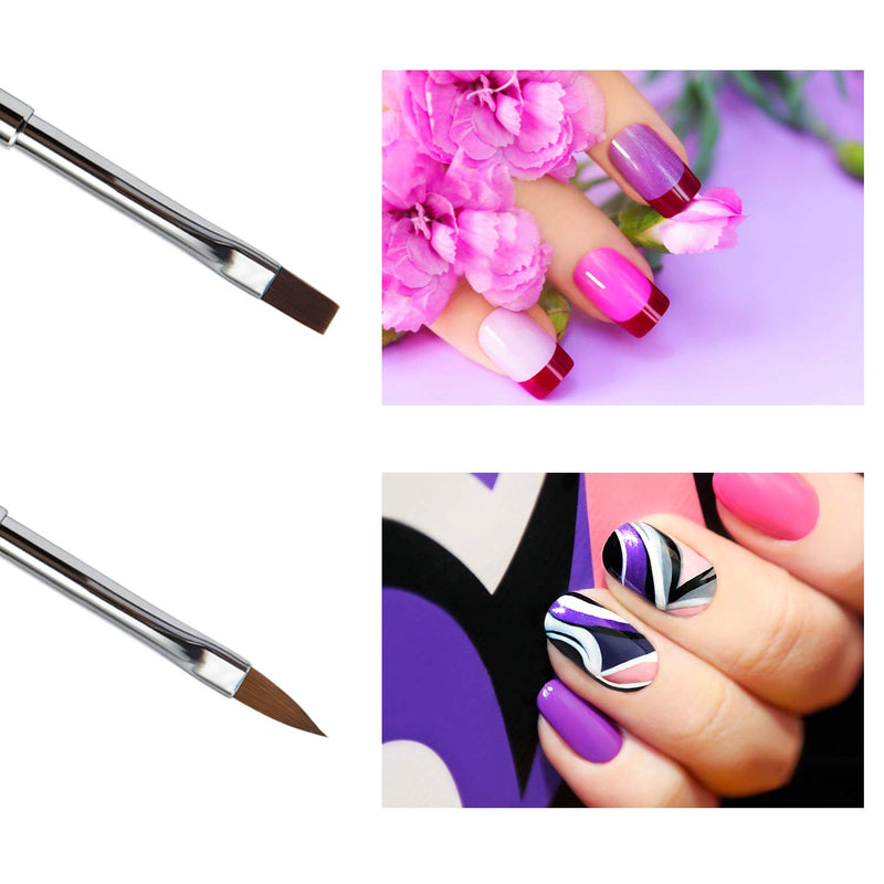 Boobeen Nail Art Brush & Crystal Carve Brush -Dual-ended Gel Nail Art Brush - Nail Art Design Dotting Pen Tools for Home DIY Black - BeesActive Australia