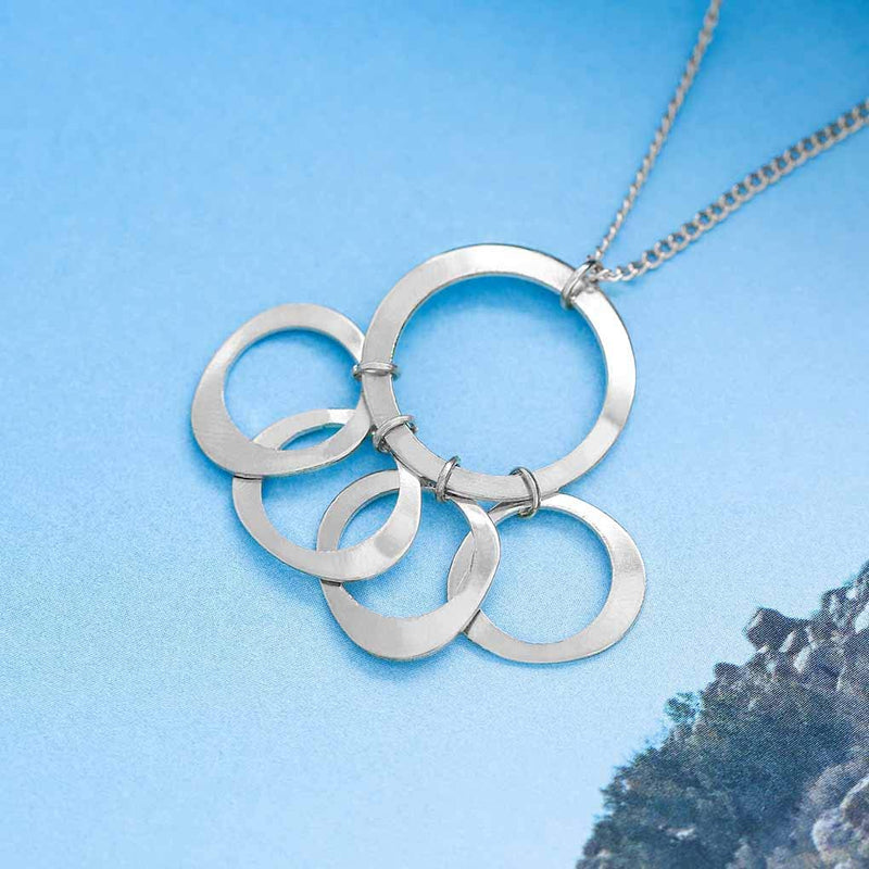 Yalice Simple Circle Round Pendant Necklace Chain Ring Necklaces Jewelry for Women and Girls - BeesActive Australia