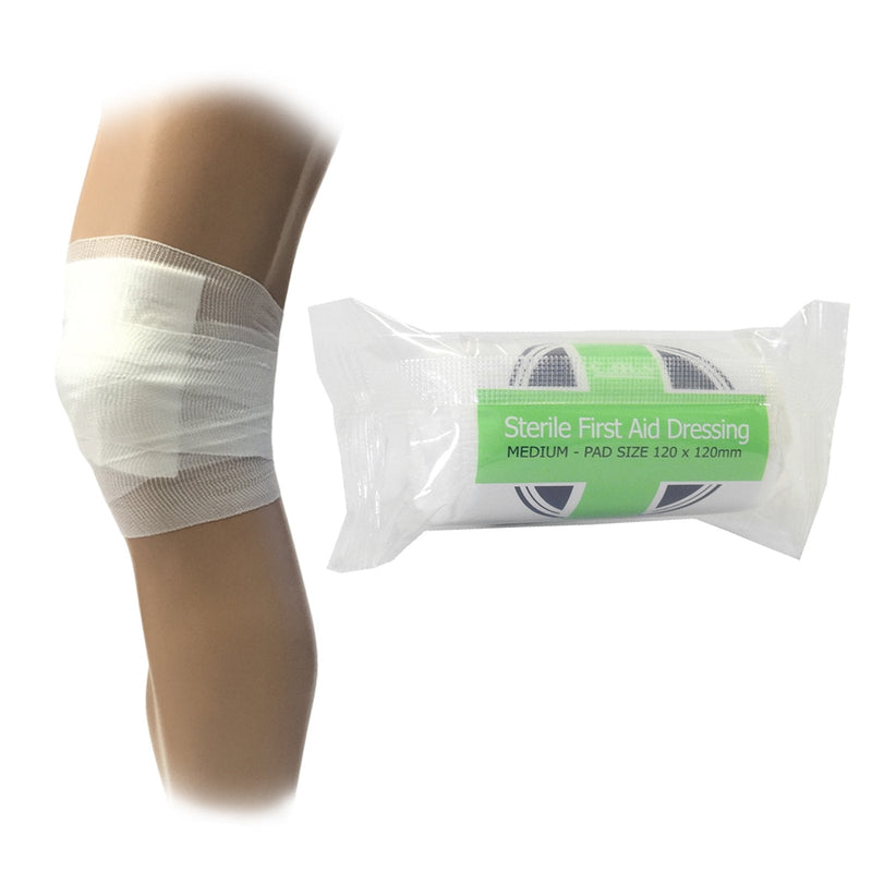 5 x CMS Medical Medium Sterile First Aid Wound Injury Dressing Bandages 12x12cm 5 Count (Pack of 1) - BeesActive Australia