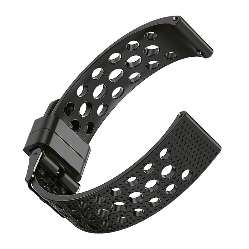 Compatible with Garmin Venu 2 Plus Bands, YOUkei Silicone Replacement Wristbands Sport Strap with Metal Buckle Compatible with Garmin Venu Sq Smartwatch/Venu 2 Plus Smartwatch 2022 (Black) Black - BeesActive Australia
