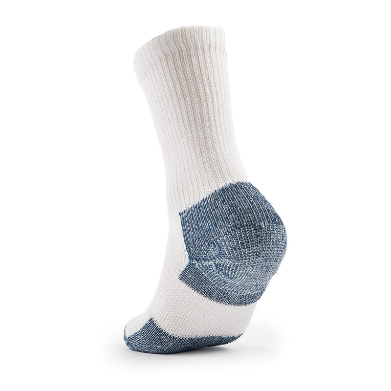 Thorlos XJ Max Cushion Running Crew Socks White/Navy (1 Pair) Large - BeesActive Australia