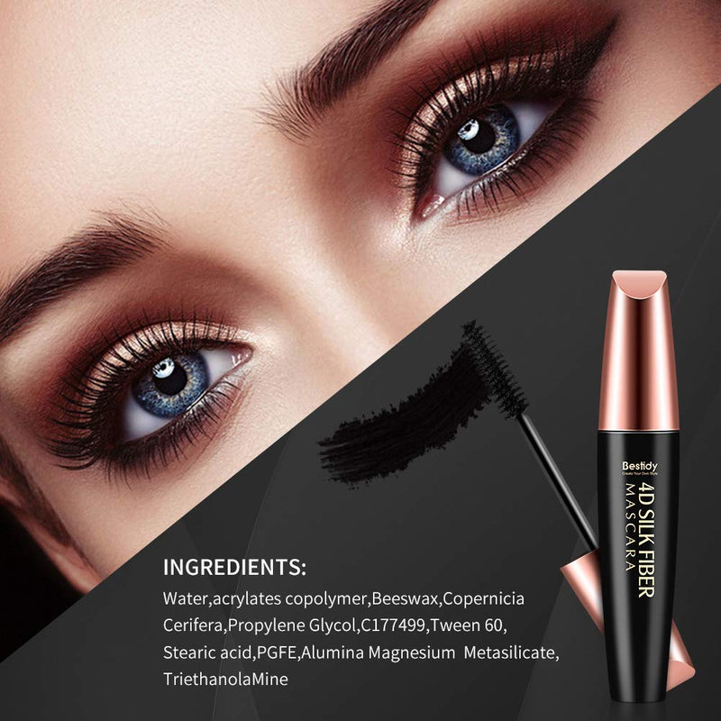 Bestidy 4D Silk Fiber Lash Mascara, Fiber Mascara, 4D Silk Fiber Eyelash Mascara, Best for Thickening & Lengthening, Waterproof, Long-Lasting, Lasting All Day, Waterproof, Smudge Proof Eyelashes - BeesActive Australia