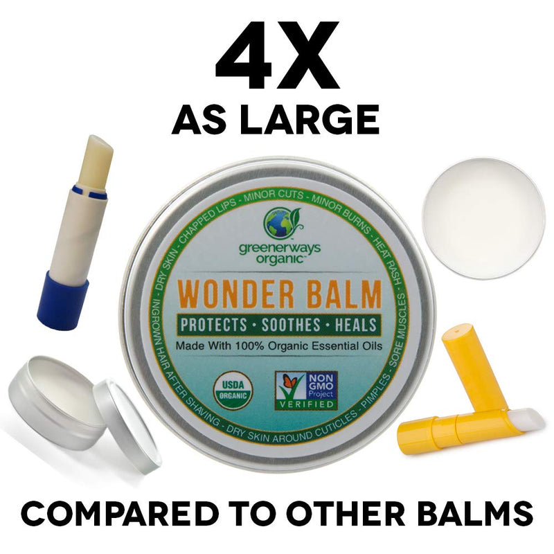 Greenerways Organic Lip Balm Wonder-Balm, Mamma Bellas Natural Balms are Moisturizing Soothing & Healing, Best Non-GMO USDA Organic Essential Oil Ointment for Dry Skin, Chapped Lips (1 Pack (16g)) 0.56 Ounce (Pack of 1) - BeesActive Australia