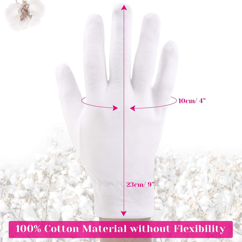 100% Cotton Gloves for Dry Hands Eczema, Selizo 10 Pairs White Cotton Gloves for Women Dry Hands Moisturizing Cosmetic Sensitive Irritated Skin Spa - BeesActive Australia