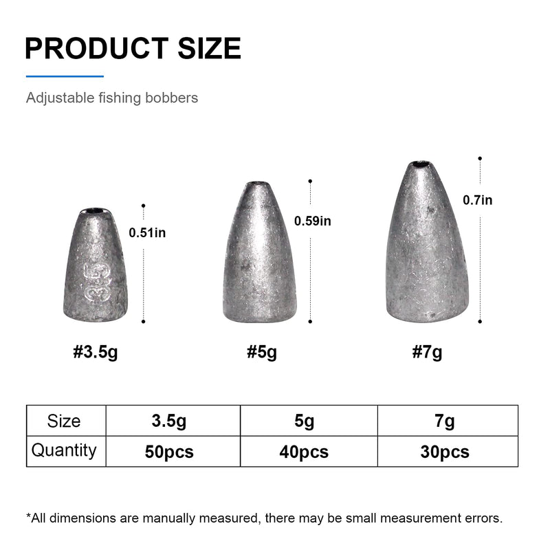 Proximitck Fishing Sinkers, Fishing Lead Worm Weights Fishing Sinkers for Bass Fishing Texas Rig Saltwater Freshwater 7g30pcs - BeesActive Australia