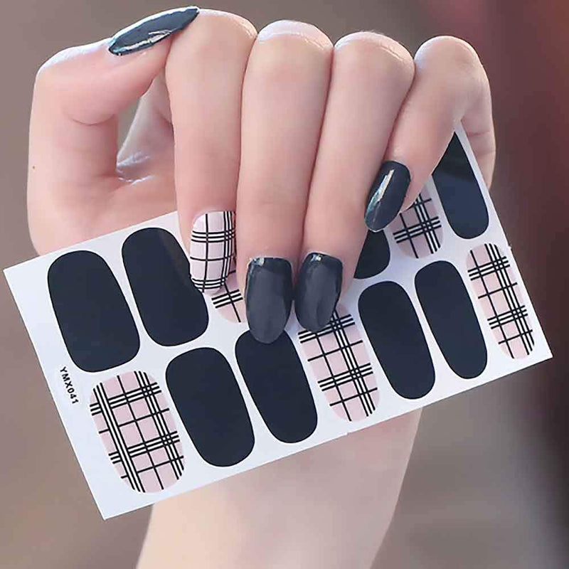 SILPECWEE 8 Sheets Self Adhesive Nail Polish Strips Stickers and 1Pc Nail File Lattice Nail Decals Tips Flower Nail Wraps Manicure Kit - BeesActive Australia