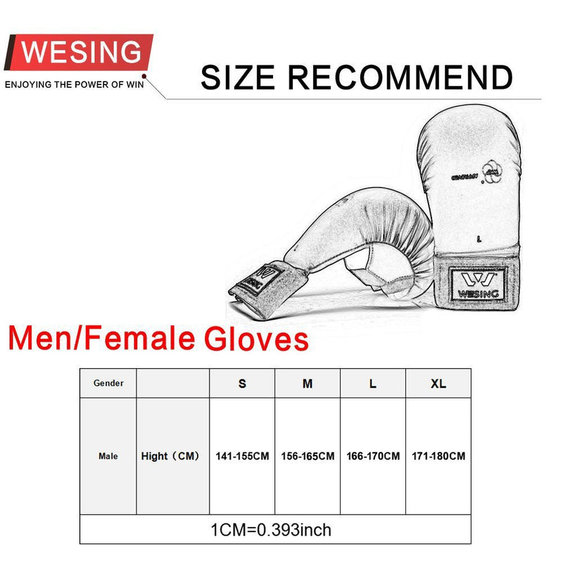 [AUSTRALIA] - Wesing WKF Sparring Karate Gloves with Thumb Protection Blue Red Medium 