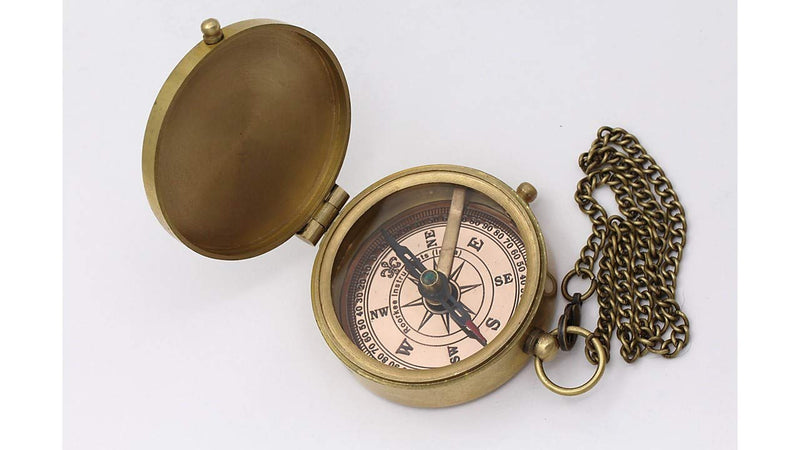 Antique Nautical Vintage Directional Magnetic Compass with Famous Scripture Quote Engraved Baptism Gifts with Leather Case or Wooden Case for Loved Ones, Son, Father, Love, Partner, Spouse, Fiancé. - BeesActive Australia