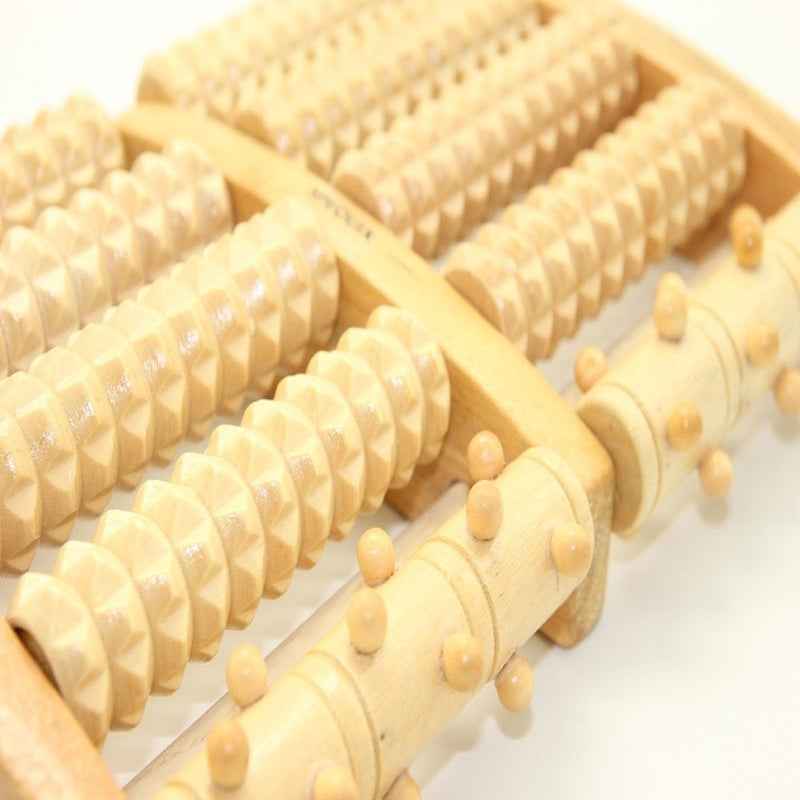 Willdo Dual Foot Massager Roller-Heal Foot Spur Arch Pain, Stress Relieve Plantar Fasciitis, Healthy Relax Wooden Tool Care Massage Brown1 - BeesActive Australia