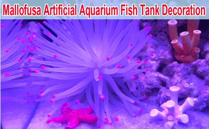 Mallofusa Artificial Aquarium Fish Tank Decoration Silicone Sea Anemone Artificial Fish Tank Ornament Decoration White - BeesActive Australia