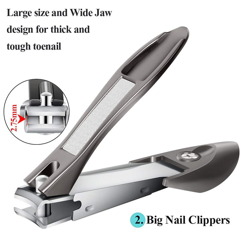 Ivandar Toe Nail Clippers for Ingrown or Thick Toenails Professional Podiatrist Toenails Nipper Manicure Pedicure Tools German High Carbon Stainless Slant Tip Tweezer Facial Care 10 in 1 - BeesActive Australia