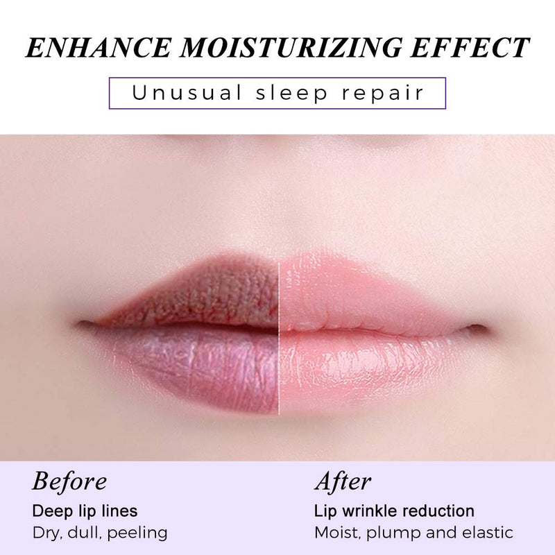 Lip Sleep Mask with Collagen Peptide, Lavender Lip Scrub Overnight Moisturizer for Lip Skin Care and Lip Treatment Repairs Dry, Chapped, Peeling, Cracked Lips(Lavender) - BeesActive Australia